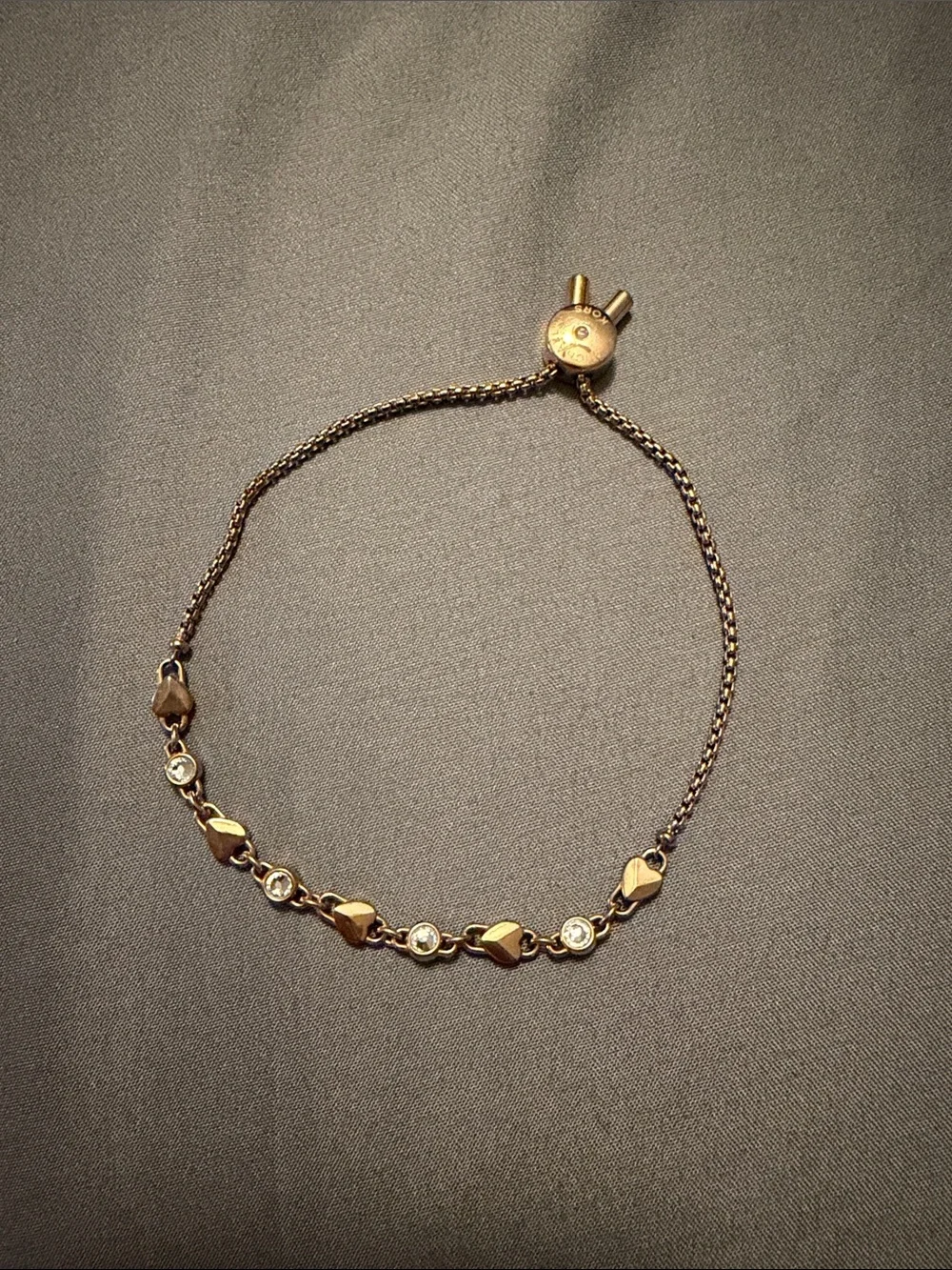 Michael Kors Rose Gold Chain Bracelet with Hearts and Crystal Studs